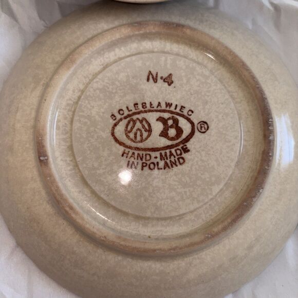 Boleblawiec Hand Made Polish Art Pottery Cheese Dish with Lid Blue White - Picture 7 of 10